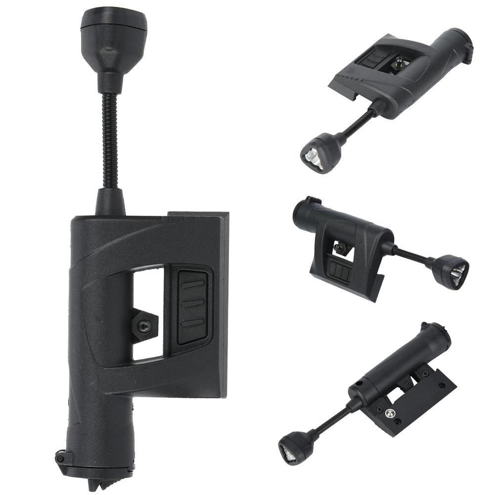 Outdoor Night Helmet Charging Light Lighting 4 Modes Flashlight Accessory Mount NE05006(BK)