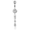 Stainless Steel Zircon Belly Button Ring with Diamond