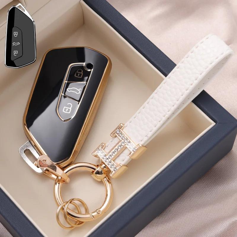 Tpu Car Key Case Cover Protect Shell Bag For Vw Volkswagen Golf 8 Mk8 Id.3 Id.4 Cupra Skoda Octavia A8 Seat Leon Mk4 Formentor