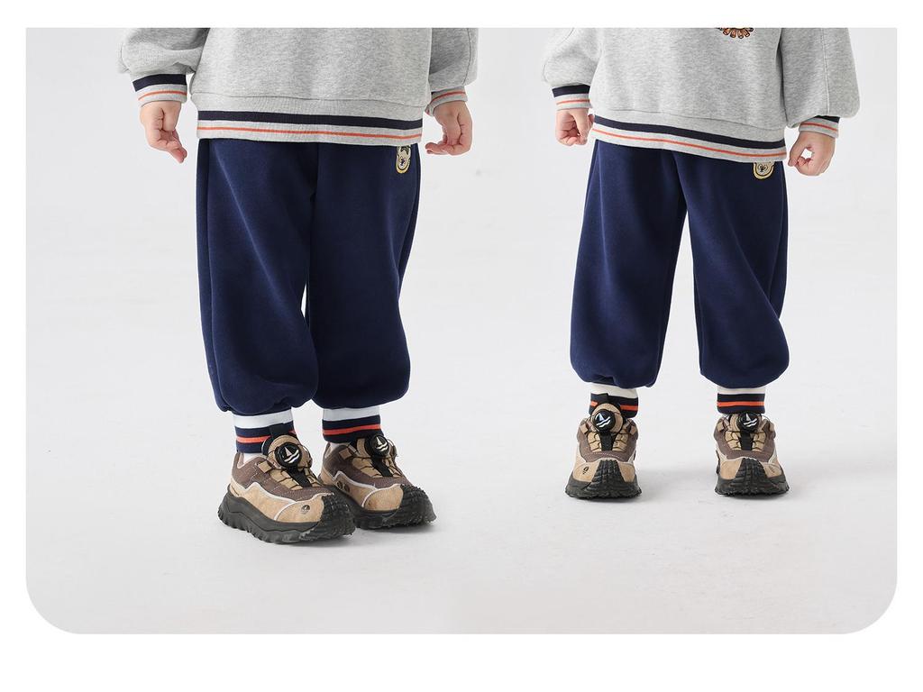 European Boy's Fleece-Lined Knit Sweatpants for Winter 2025