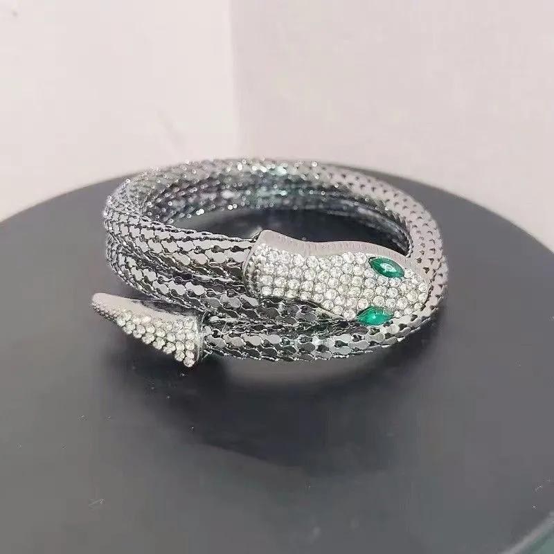 Snake Exaggerated Bracelet Women's Wide Snake Bracelet Trendy Jewelry Retro Versatile