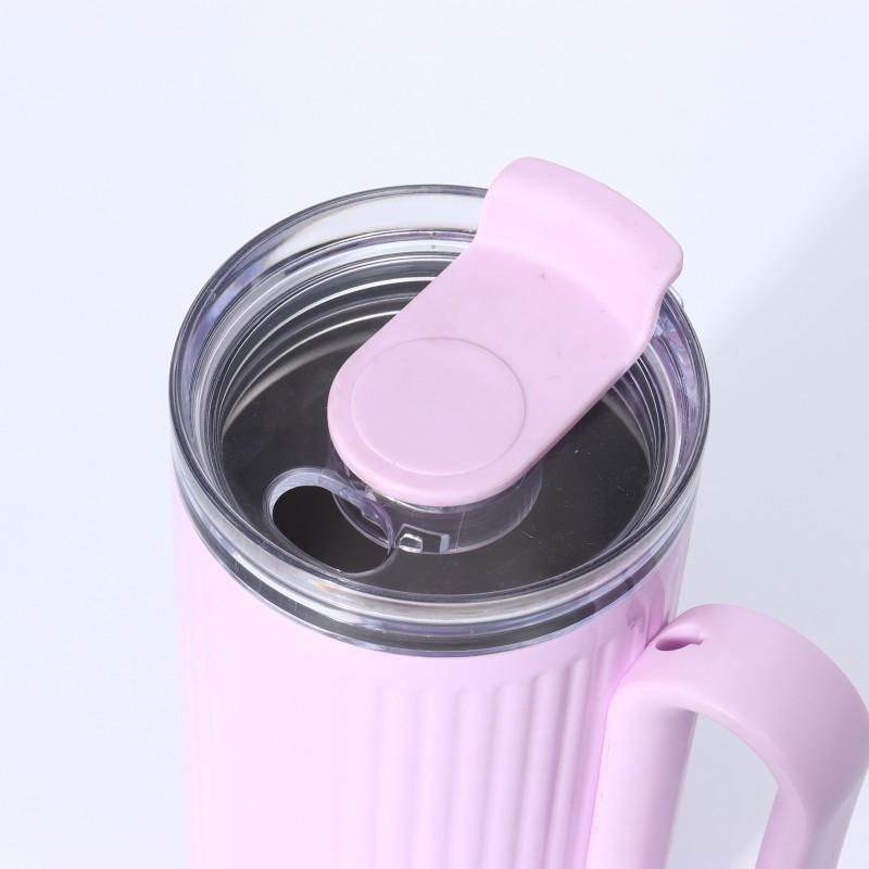 40oz Large Capacity Insulated Travel Mug With Handle Straw Double Wall Vacuum Stainless Steel Cup Car Office Outdoor Use