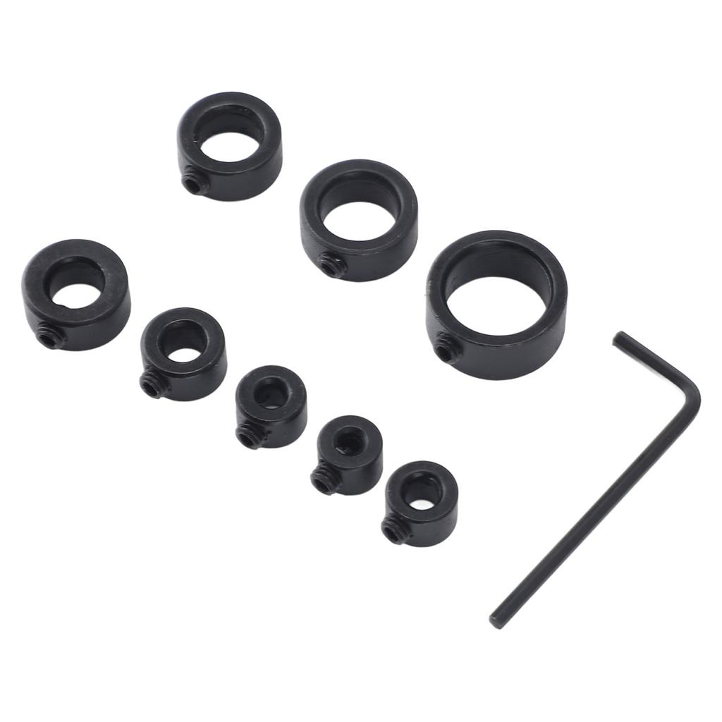 8 Stück Bohrer-Tiefenstopp-Kragen 3 bis 16 mm Kohlenstoffstahl Bohrbegrenzungsring für die Holzbearbeitung