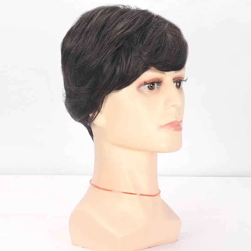 Men's Natural Color Short Straight Hair