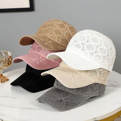 Mesh Cap Women's Summer New Thin Breathable Sunscreen Sunshade Baseball Cap Outdoor Travel Cap Knitted Hat