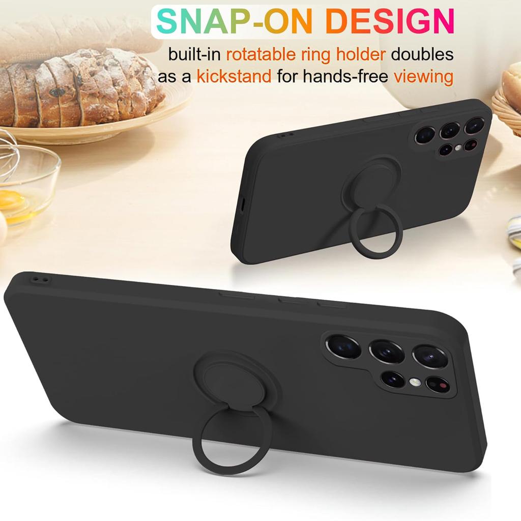 For Samsung Galaxy S24 Ultra Case with Strap Ring Holder Kickstand Phone Cover