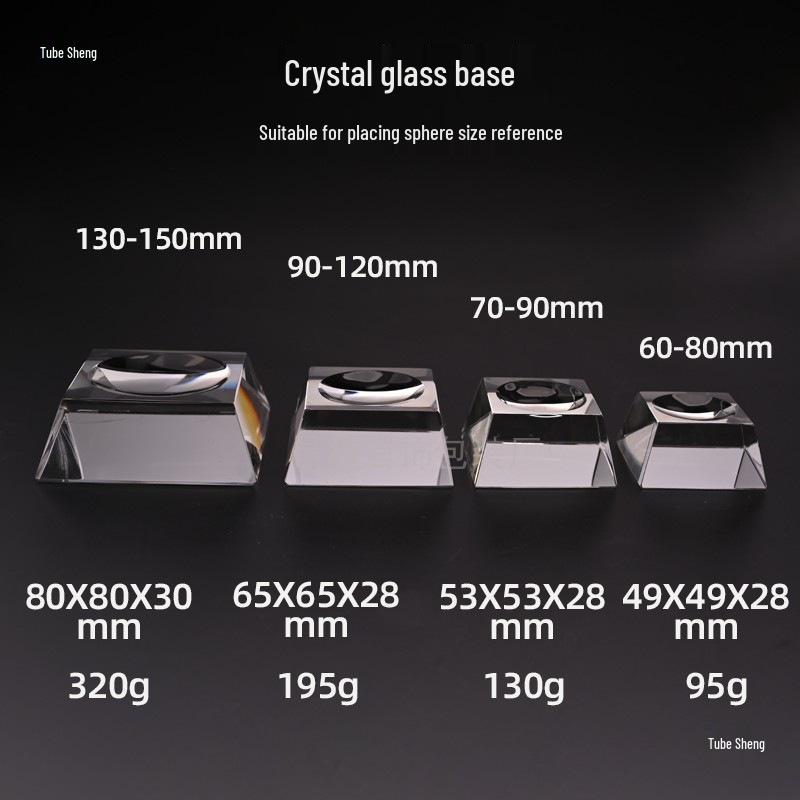 Transparent Trapezoidal Crystal Glass Ball & Mineral Display Stand