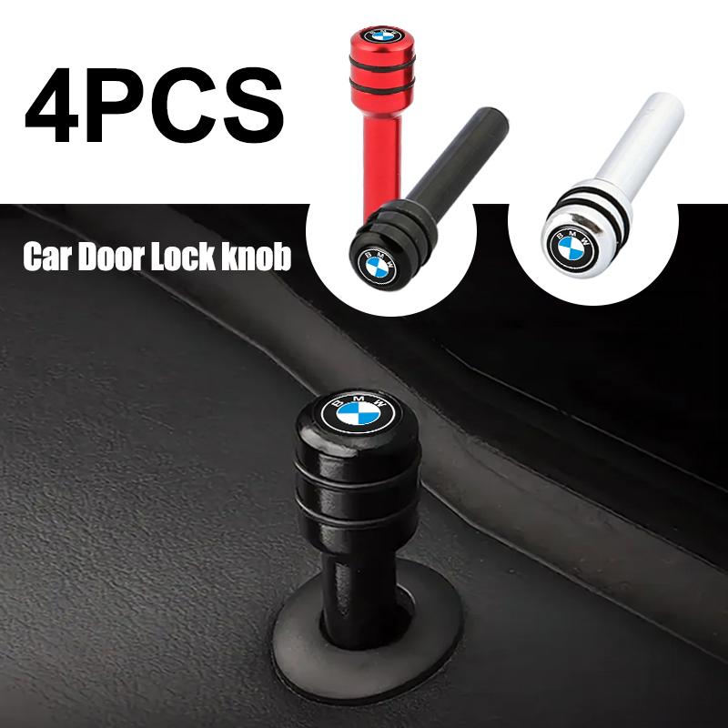 4Pcs Aluminum Alloy Car Door Lock Pins Security Rod Knob Cover For BMW M 50th Anniversary M5 E46 E90 F10 E39 E36 F20 E87 G30 E92 GH5