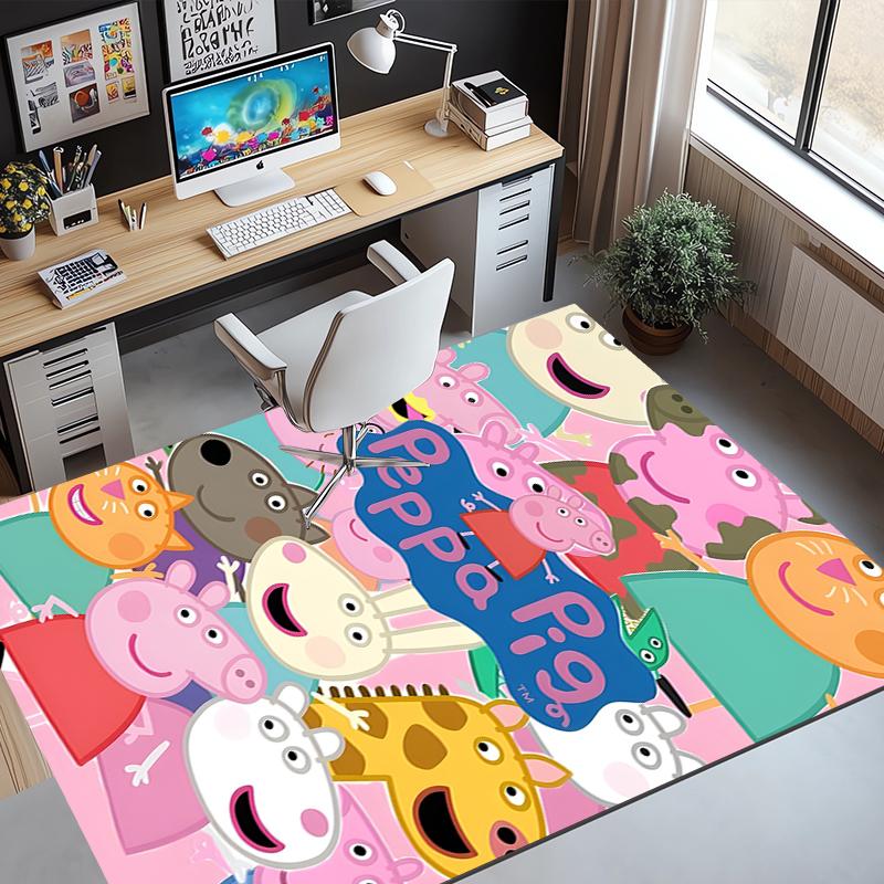 Peppa Pig Pattern Rug, Indoor/Outdoor Mat, for Picnic, Gameroom, Bedroom, Office, Living Room, Home Decor Carpet, Birthday Gift