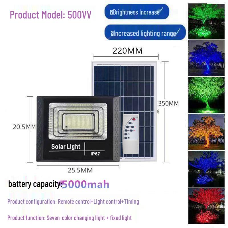 Cross-border RGB Seven-Color Outdoor Solar Landscape Lights for Park, Hotel, and Villa.