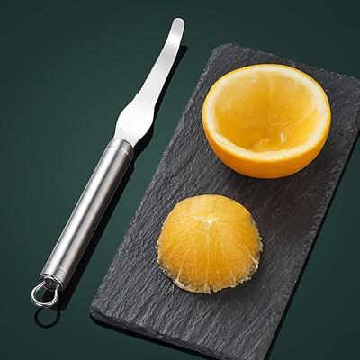 Coltello da intaglio arancione Cucina Acciaio inossidabile Pelapatate Strumenti per tagliare budino al latte Arancia ombelico Strumenti per rimuovere il torsolo Strumenti per scavare il torsolo