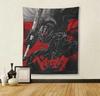 Dark Fantasy Warrior Tapestry Black Swordsman  White Hawk Wall Hanging for Bedroom Living Room Home Decor