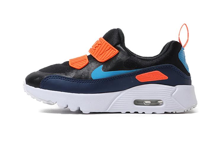 

Nike Air Max 90 Kids Lifestyle Shoes Black Orange Blue Children Aged 3 7 Years Old 881927-020 29.5