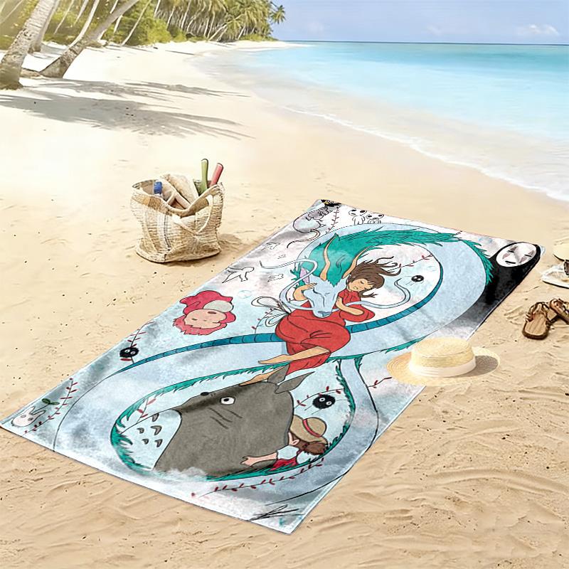 Chihiro 2D Flat Print Beach Towel, Large Soft Quick Dry Towel for Beach Camping SwimmingXSTJ0915465
