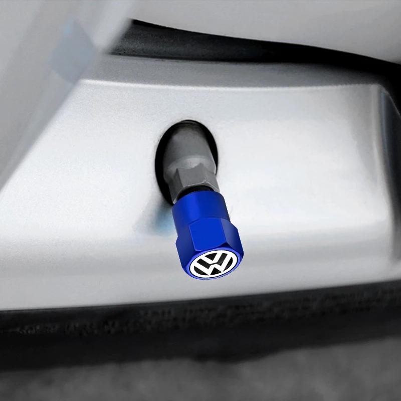 4Pcs Car Valve Caps Wheel Tires Air Tyre Stem Protective Cover For Volkswagen Golf Jetta Tiguan Touran TSI TDI R32 MK4 GTI