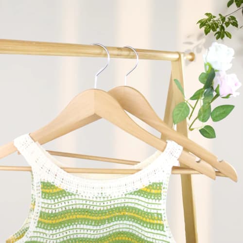 Wooden Hangers for Men and Women with Trouser Bars, Shape-Retaining, 360-Degree Rotating, Slim Clothes Hangers for Suits, Shirts, Jackets, and Coats (