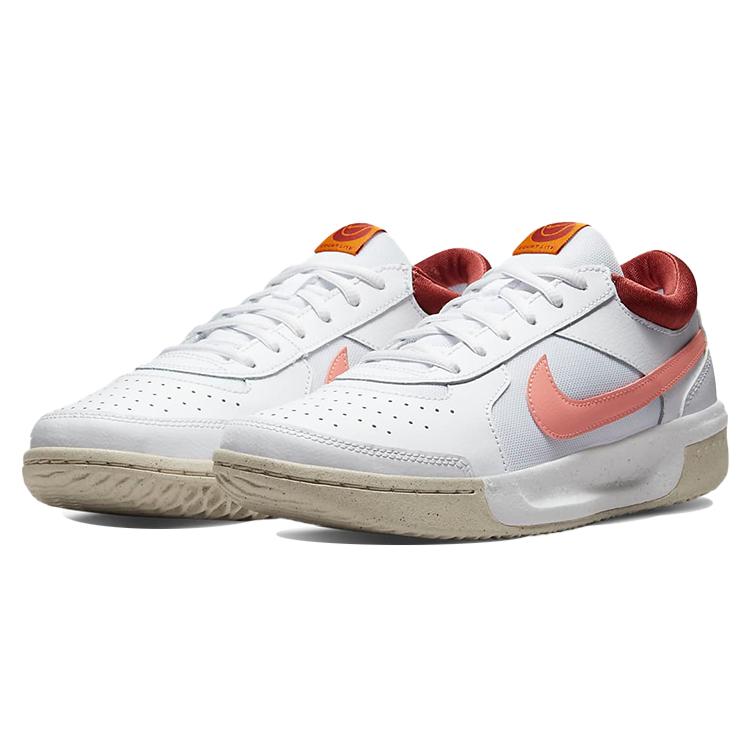 Nike Zoom Court Lite 3 Low Top Tennis Shoes White/Pink Women's DH1042-116
