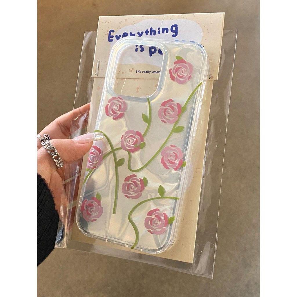Pouzdro Pink Rose Water Ripple Case – kompatibilní s Apple 15/14/13/12/11/PRO/PROMAX/XSMAX/XR/XS.