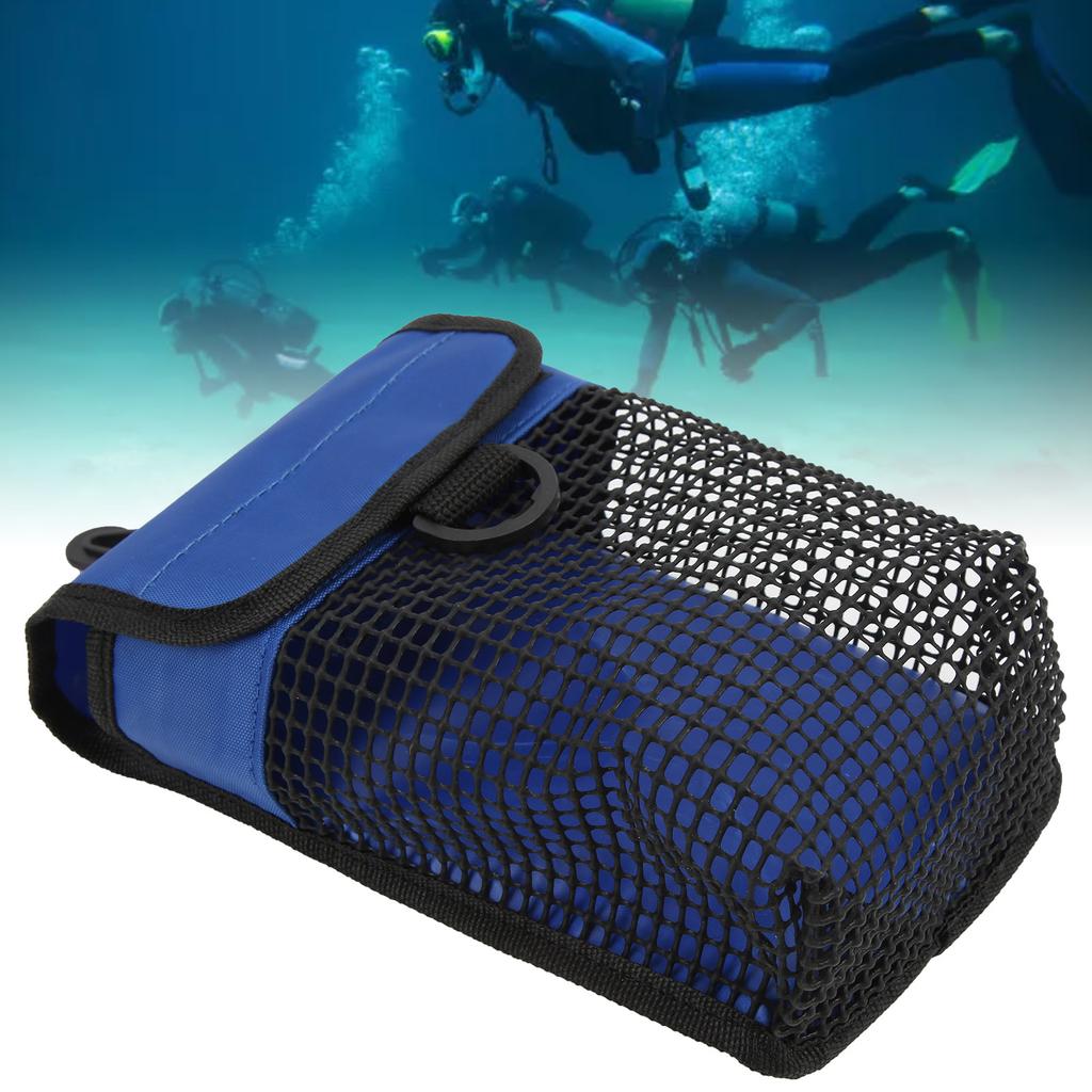 21x14cm Portable Diving Mesh Gear Bag with Buckle Lightweight Underwater Marker Mesh Pouch