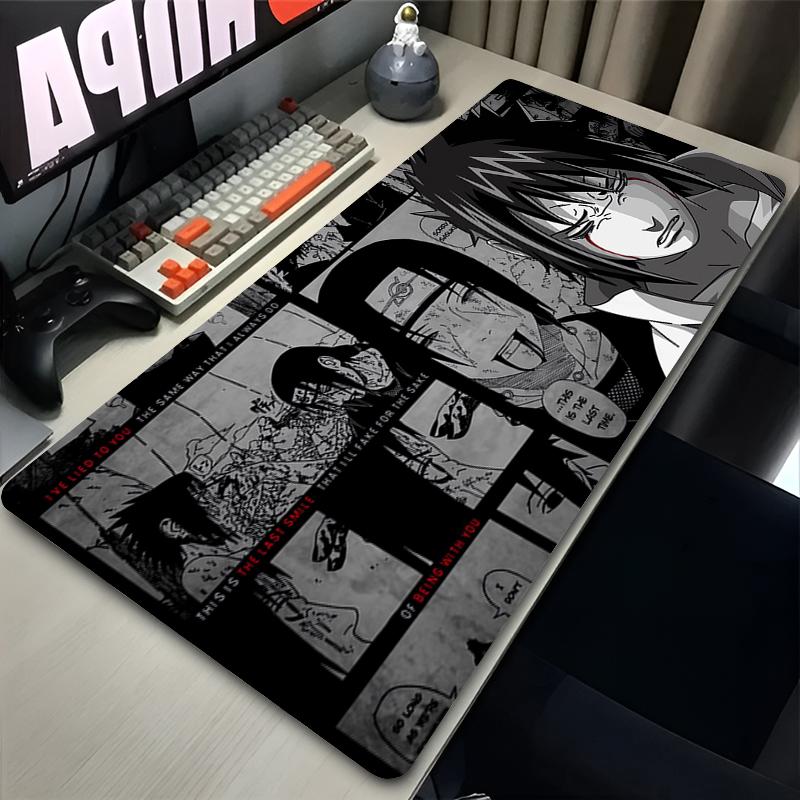 Mauspad Professionelles ESports Spiel-Mauspad NNaruto Sasuke Mauspad Anime Erweitertes Tastatur-Matte Notizbuch-Mauspad Comic Teppich