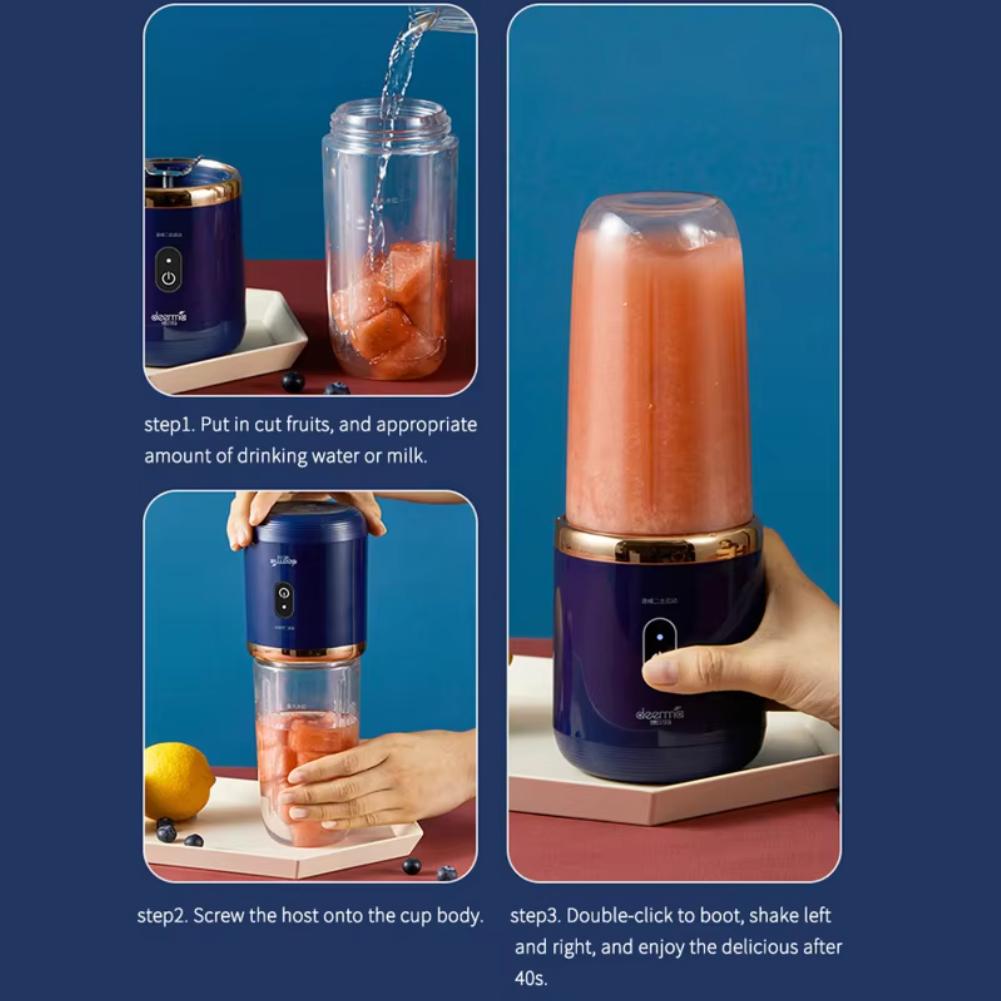 Mini Juice Blender Cup 40W Portable Blender USB Rechargeable 400ML Automatic Small Electric Juicer Wireless Smoothie Blender