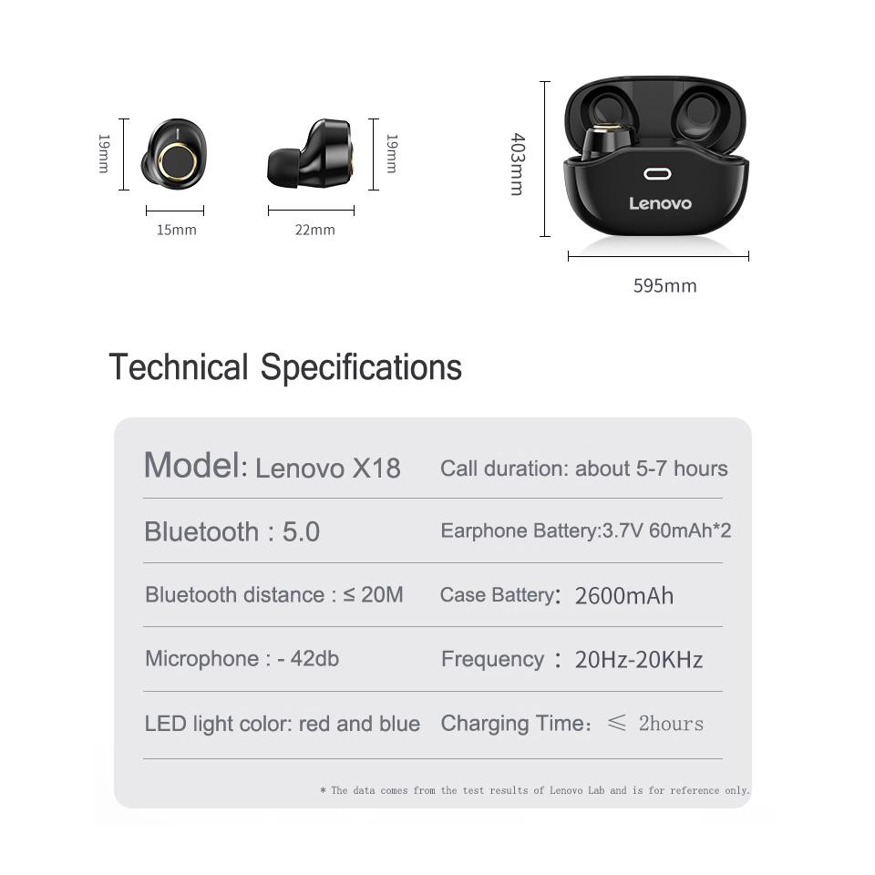 Buy Lenovo X18 Wireless Bluetooth Earphone Super Light Touch