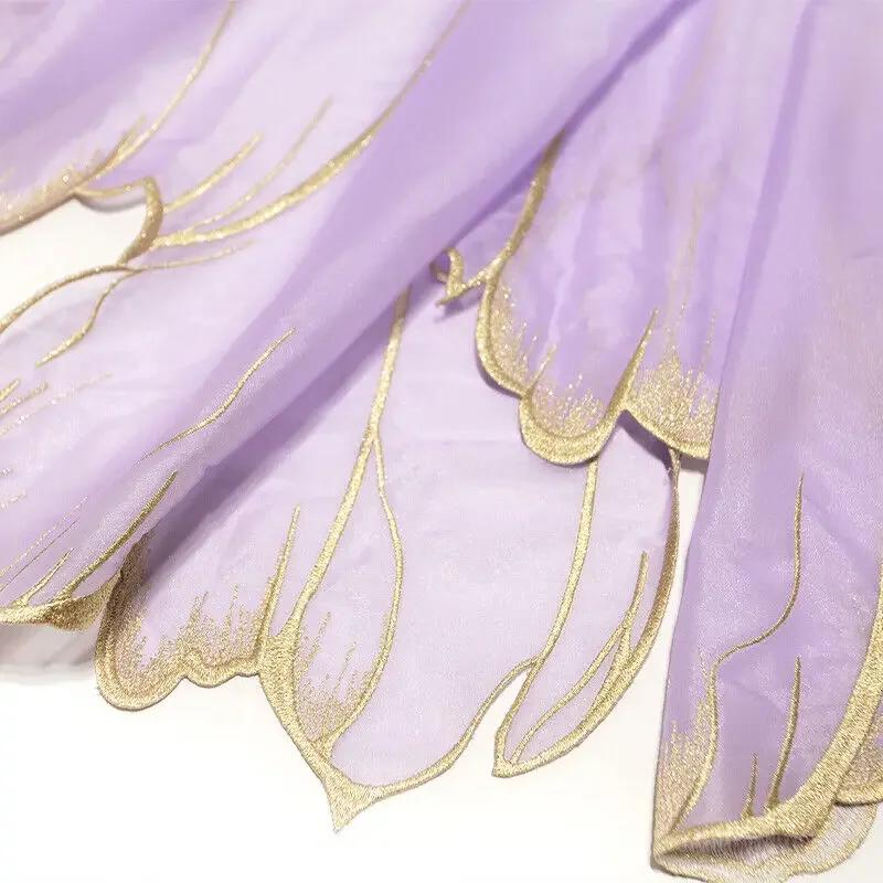 150x100cm Embroidery Lotus Leaf Soft Fabric DIY Hanfu Shirts Doll Cloth Chinese Style DIY Sewing Craft Organza Tulle Fabric New