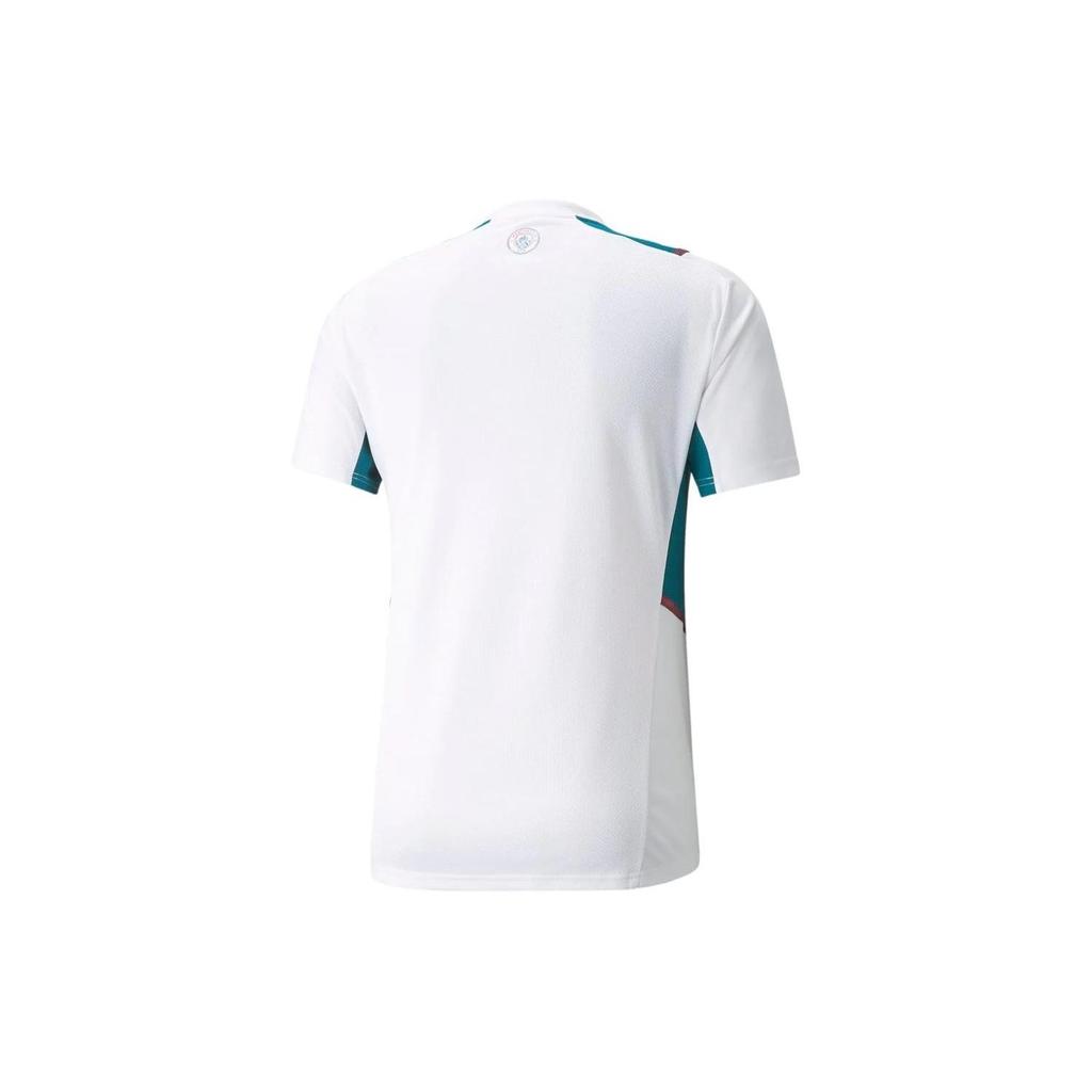Puma Manchester City Training Slim Fit Round Neck Letter Print Training Football Shirt Men Tops White 764459-02