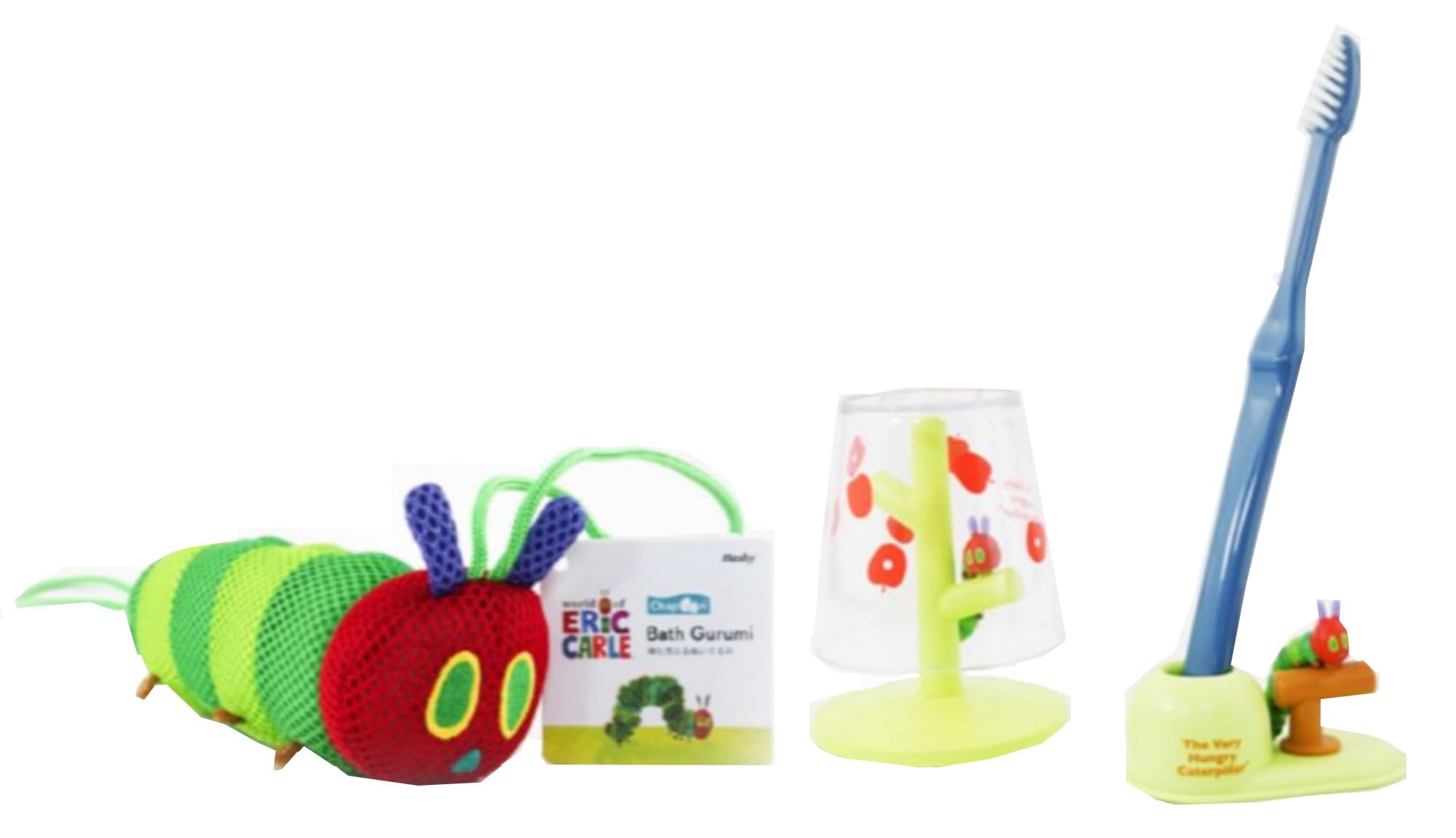 

Hashy Very Hungry Caterpillar Bath and Bathroom Accessories 3-Piece Set (Bath Toy + Mini Gargle Cup & Stand + Toothbrush Stand)