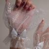 Breathable Arm Covers With Bowknot Ribbon Glitter Nails Art Photo Props Comfortable Glitter Sleeves