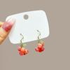 Summer Sweetheart Fruit Charm Earrings – Fresh Orange Dangle with Silver Needle