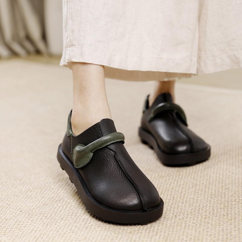 Fashion GKTINOO 2024 New Autumn Flats Shoes For Women Loafers Luxury Designer Casual Shoes Genuine Leather Ladies Vulcanized Shoes