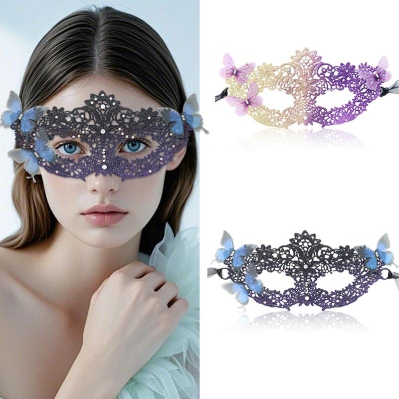 Damen Maskerade Maske mit Strasssteinen Ball Abschlussball Maske Venezianische Party Maske Halbgesichtsspitzenmaske Augenmaske Karnevalsmaske