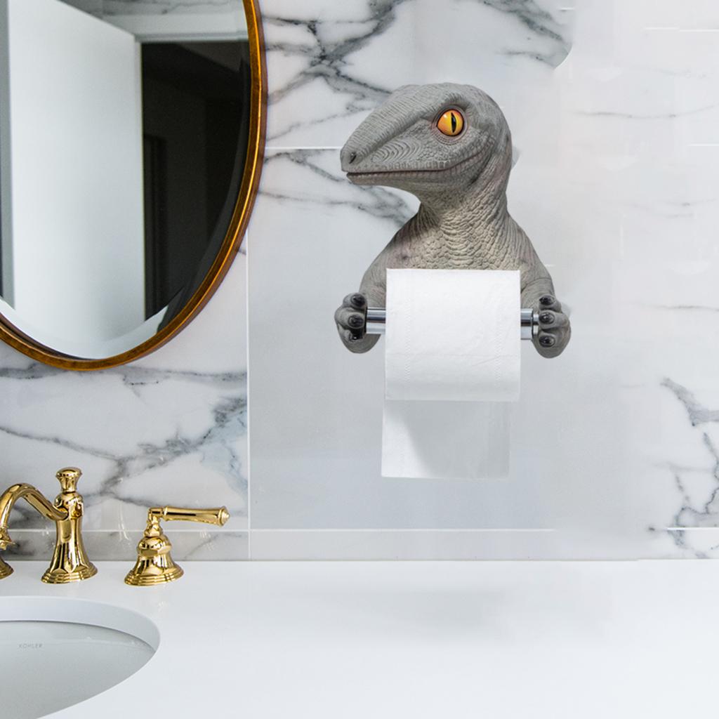 3D Dinosaurier Halter Rollenpapier Aufbewahrungsständer für Badezimmer Duschraum Wandmontierter Toilettenpapierhalter Taschentuchhalter
