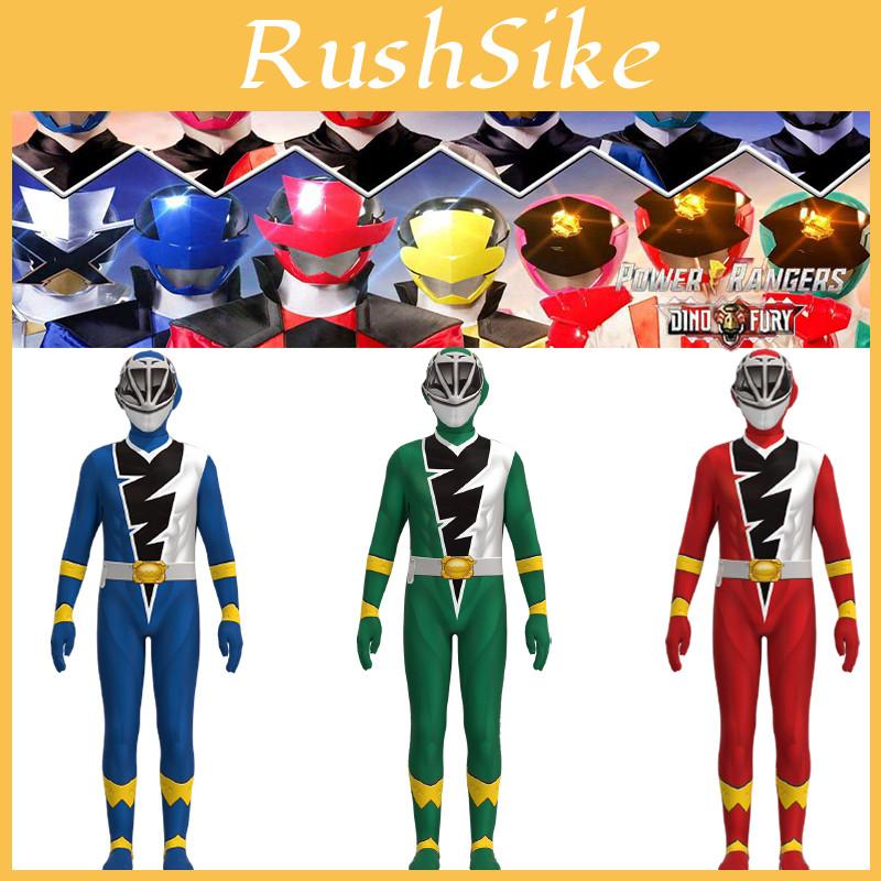 Red Green And Blue Kishiryu Sentai Ryusoulger Jumpsuit For Kids' Cosplay