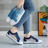 Summer Women's Hollow Denim Mesh Shoes Flat Casual Shoes Breathable Shoes Net Shoes
