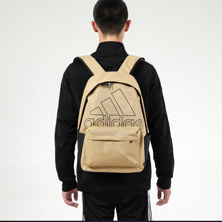 Adidas Adjustable Strap Eye-Catching Print Recycled Polyester Backpack Unisex Backpack Khaki H35764