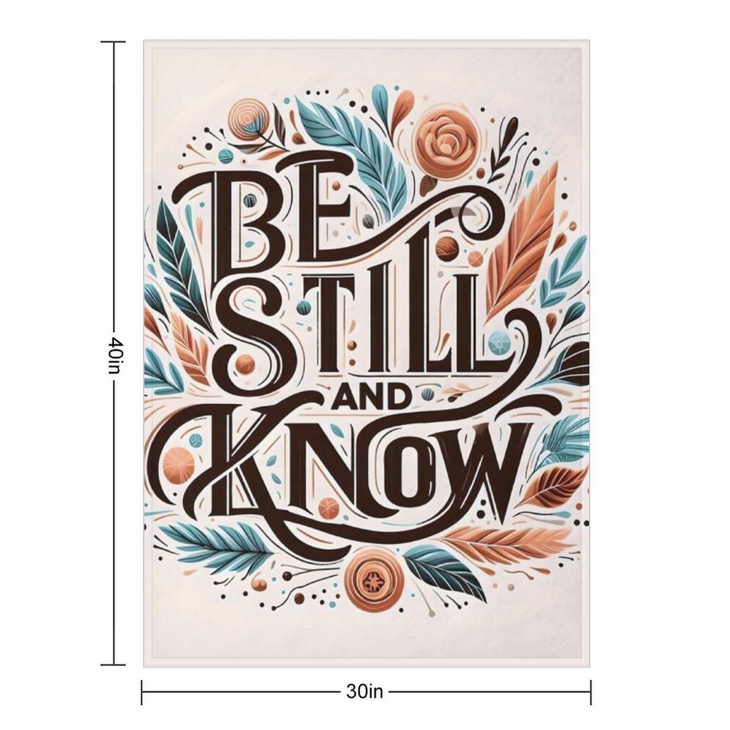 Sei still und erkenne, Typografie Tagesdecke lustiges Geschenk Flanell für Babys Karomuster auf dem Sofa Decken