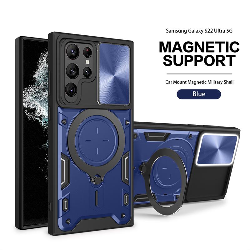 Pentru Samsung Galaxy S22 Ultra Husă Slide Camera Protect Carcasă pentru telefon pentru Samsung S 22 Ultra S22 + Plus Suport auto Carcasa Armura Spate