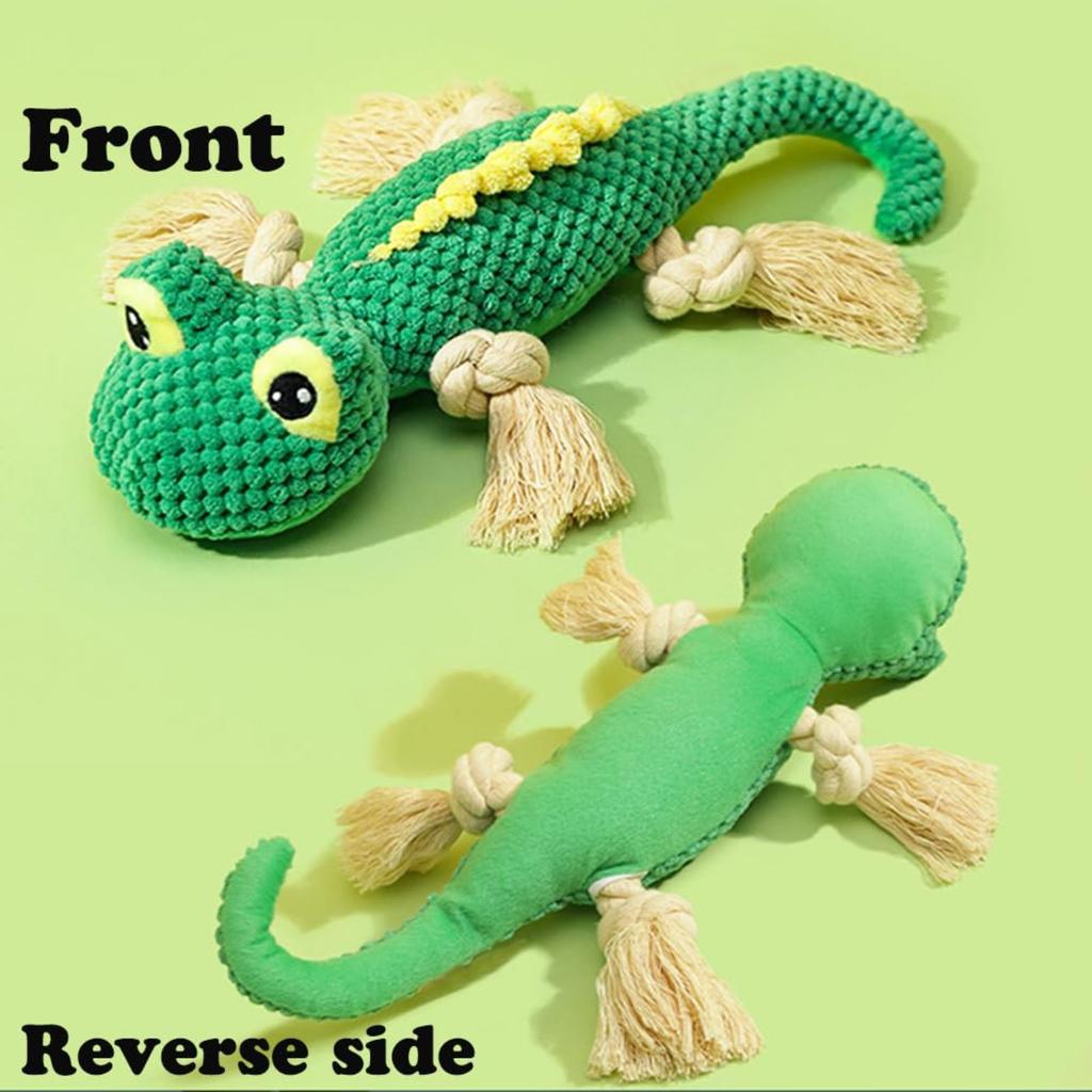 Husdjursleksak Ödleform Riv- och bitresistent, Skällande bitring Bomullsrep för att minska tristess Plyschleksak