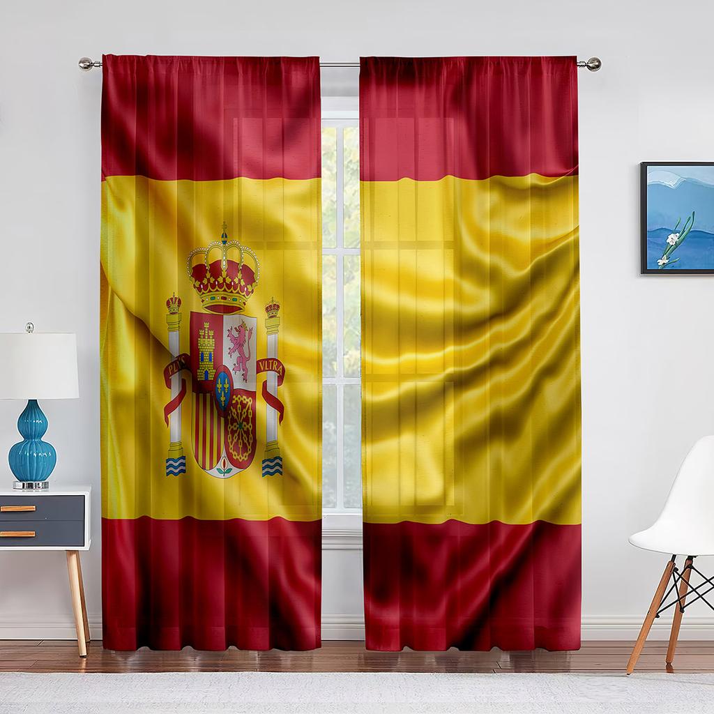 Tüllvorhang mit amerikanischer Flagge zum Unabhängigkeitstag für Schlafzimmer, Fensterdekoration, Wohnzimmer, USA-Streifen, Chiffon, transparente Vorhänge