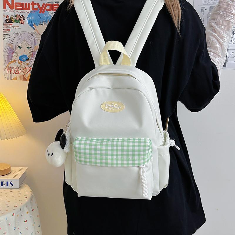 Summer New High-Value Cute Plaid Pain Bag Backpack for Girls and Boys, Outdoor Casual Double Shoulder Bag