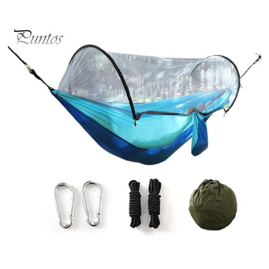 Camping-Hängematte mit Mückennetz, 200 kg, atmungsaktiv, leicht, tragbar, Einzelhängematte mit Baumgurten, einfach aufzubauen, Wanderhängematte für drinnen und draußen