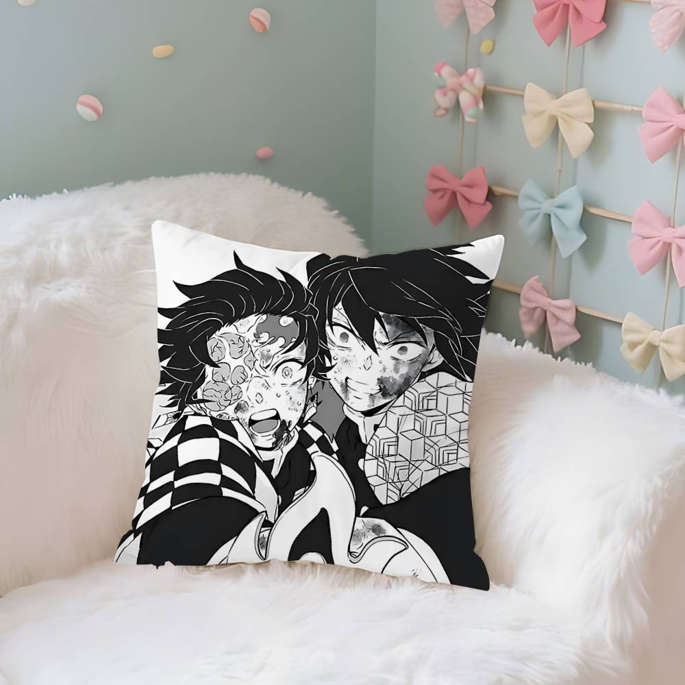 Amine K-Kimetsu No Yaibas Case Plush Fabric Soft Pillowcase Double Sided Print Cushion Cover Household Gifts