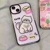 Fish Bone Lovely Little Cat Pattern Phone Case For iPhone 16 15 14 13 12 11 Pro Max XR XS 7 8 Plus Transparent Shockproof Cover