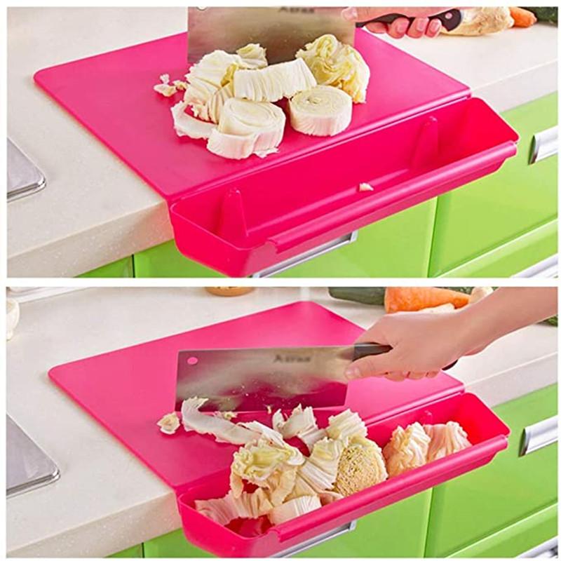 2-in-1 Cutting Board Kitchen Chopping Board with Container Cutting Board with Slot Cutting Vegetable Meat Tools Kitchen Stuff