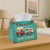 1pc Camper Van Tissue Box- Cute RV& Camper Van Design Tissue Dispenser, Washable Polyester Tissue Holder, Car, RV, Party Decor- Reusable Tissue Holder