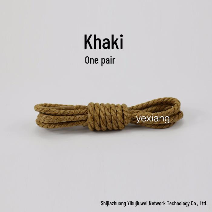 Waxed Leather Round Shoelaces for Casual Shoes and Boots (Black & White) Customizable