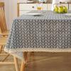 Green Grass Tablecloth, Cotton-Linen Fabric Minimalist Lace Desk Mat, Rectangular Coffee Tablecloth
