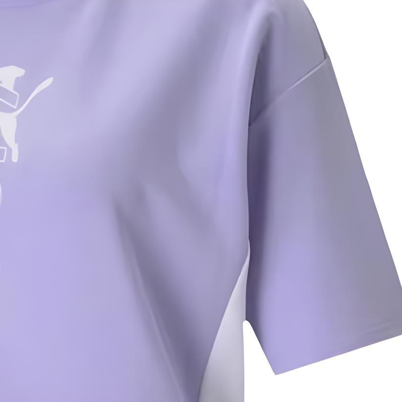 Puma Sports Lifestyle Series Letter Brand Logo Fashion Short Breathable Short Sleeve T-Shirt Women T-Shirt Purple 588727-16